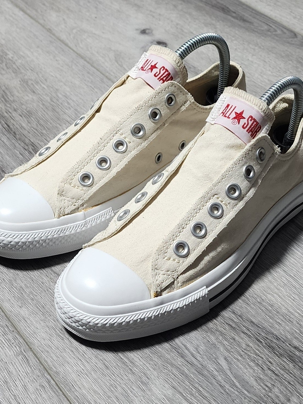 Converse All Star Slip On Low Top Natural White Laceless Sneakers Womens 7.5